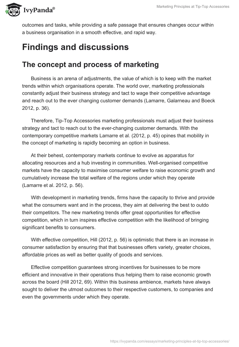 Marketing Principles at Tip-Top Accessories. Page 2
