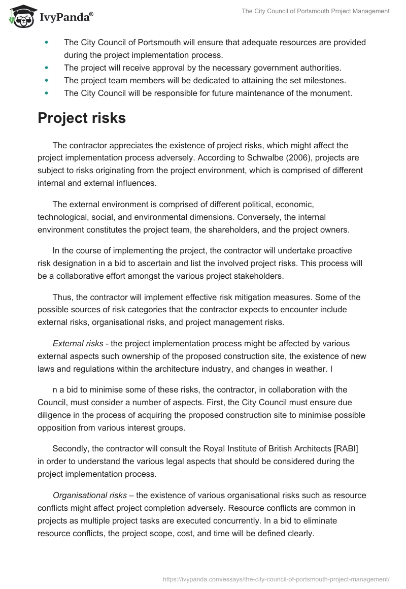 The City Council of Portsmouth Project Management. Page 2