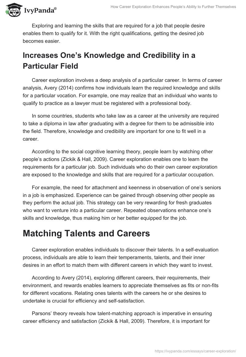 How Career Exploration Enhances People’s Ability to Further Themselves. Page 3