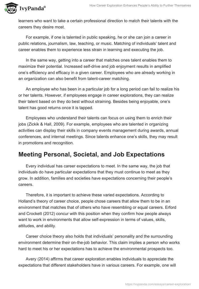 How Career Exploration Enhances People’s Ability to Further Themselves. Page 4