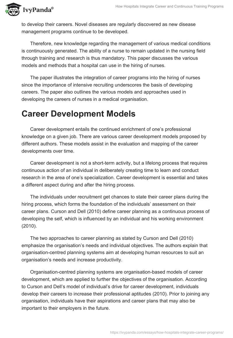 How Hospitals Integrate Career and Continuous Training Programs. Page 2