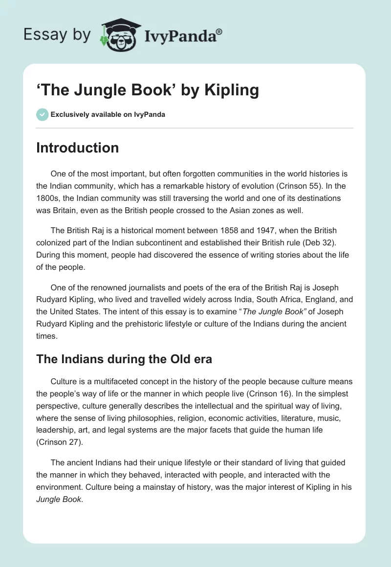 ‘The Jungle Book’ by Kipling. Page 1