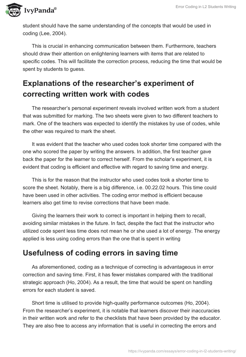 Error Coding in L2 Students Writing. Page 3