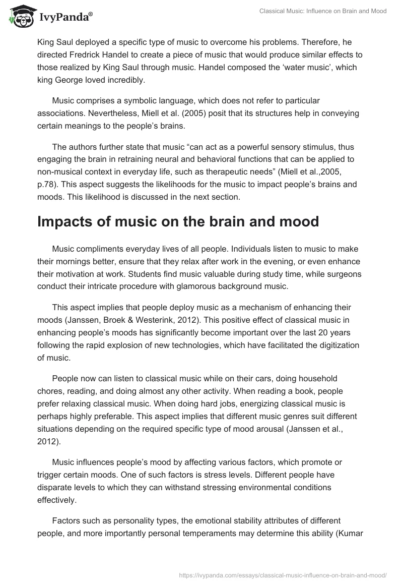 Classical Music: Influence on Brain and Mood. Page 3