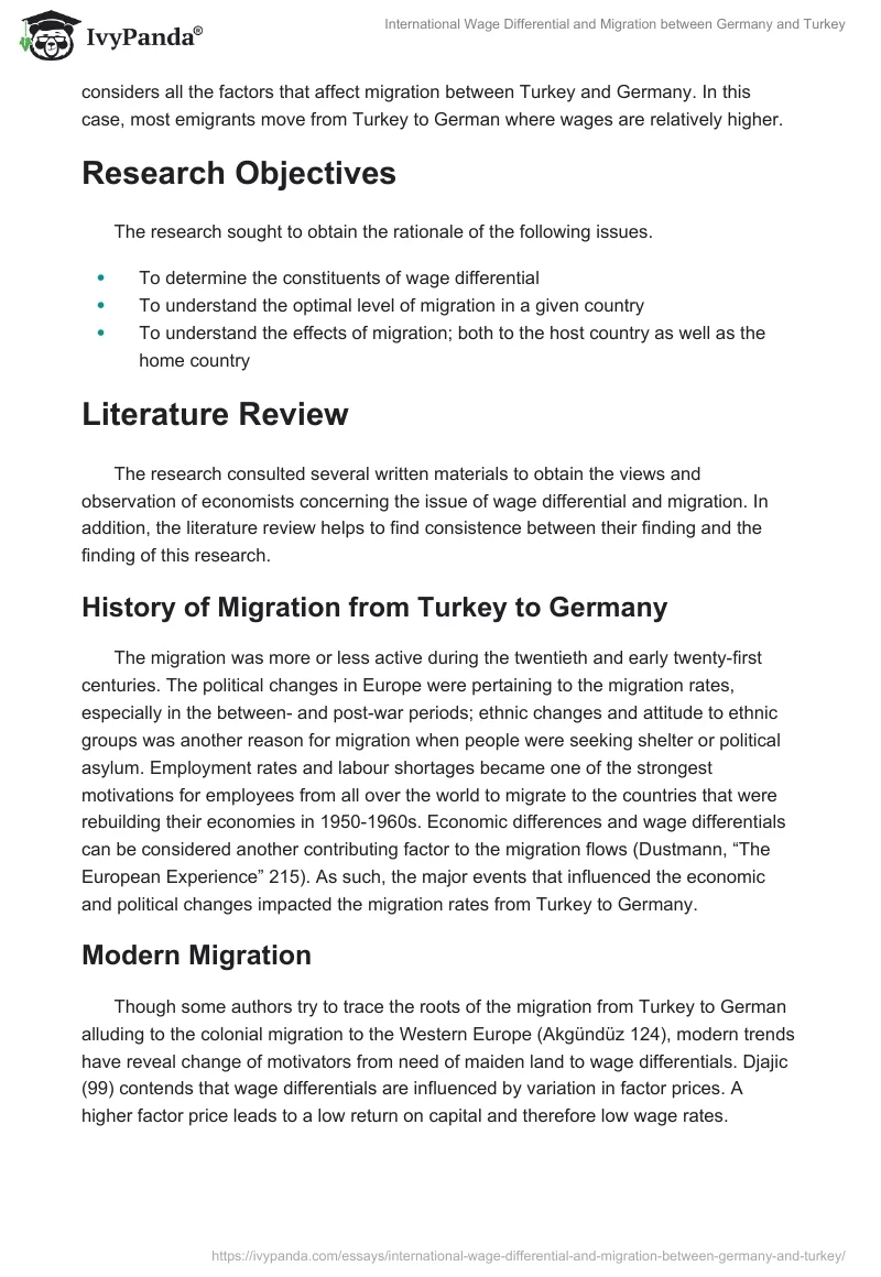 International Wage Differential and Migration between Germany and Turkey. Page 2