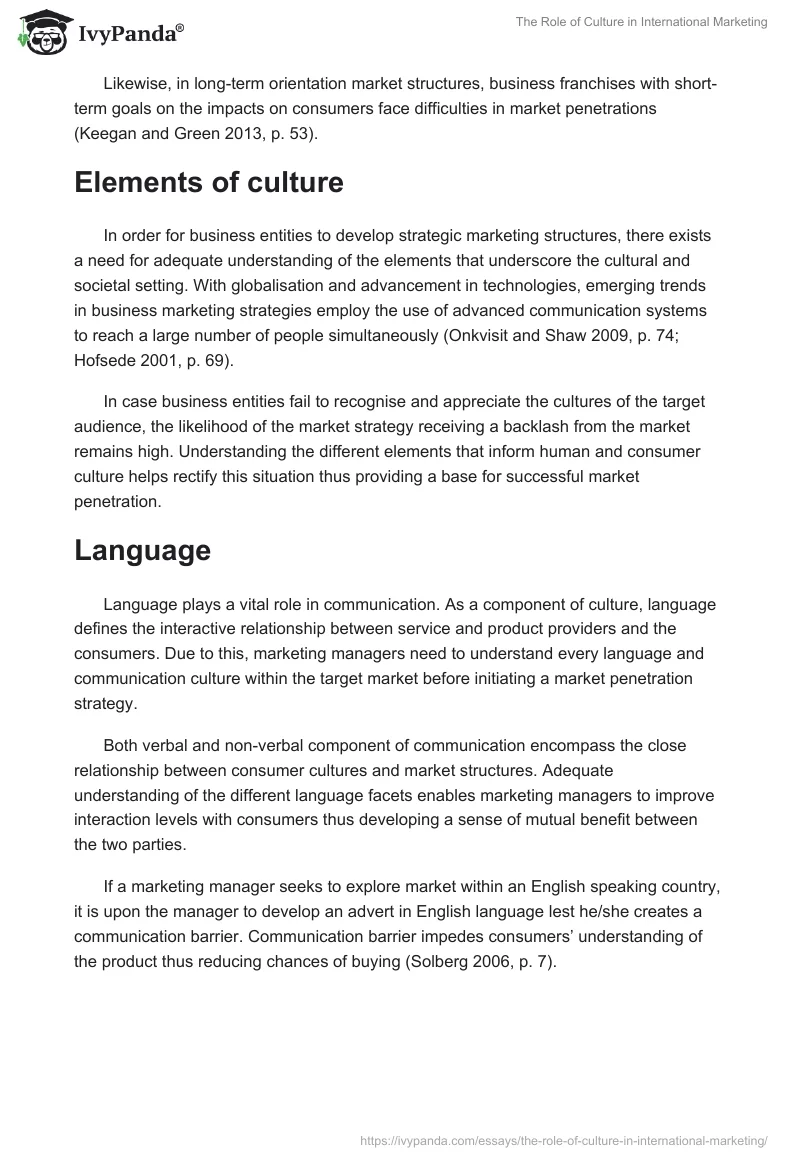 The Role of Culture in International Marketing. Page 5