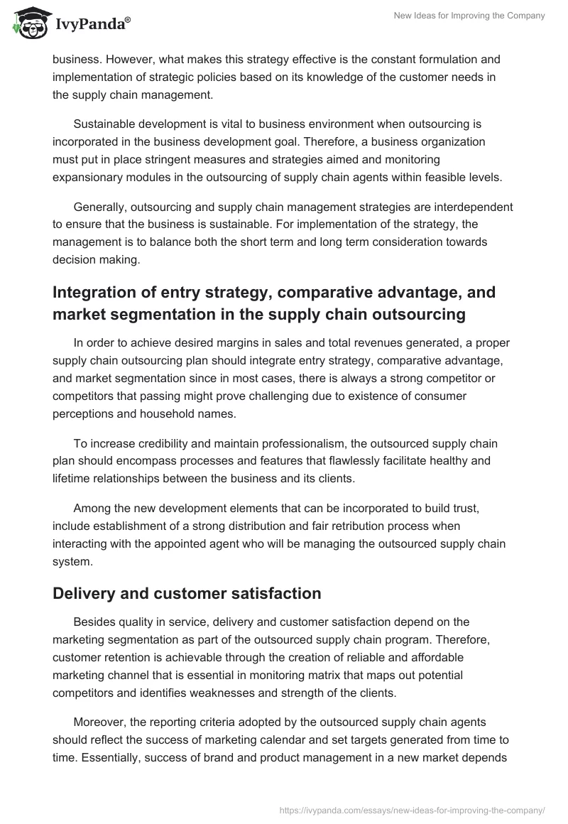 New Ideas for Improving the Company. Page 4