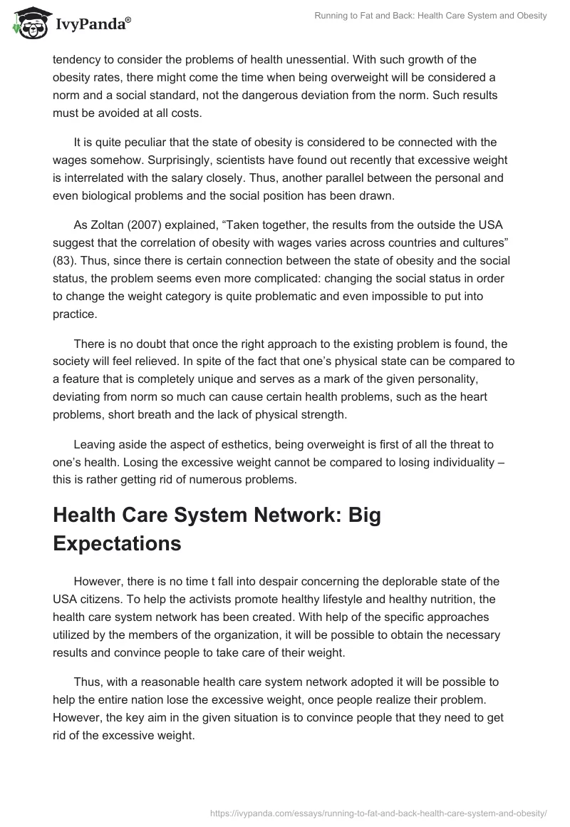 Running to Fat and Back: Health Care System and Obesity. Page 2