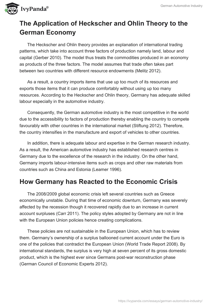 German Automotive Industry. Page 2