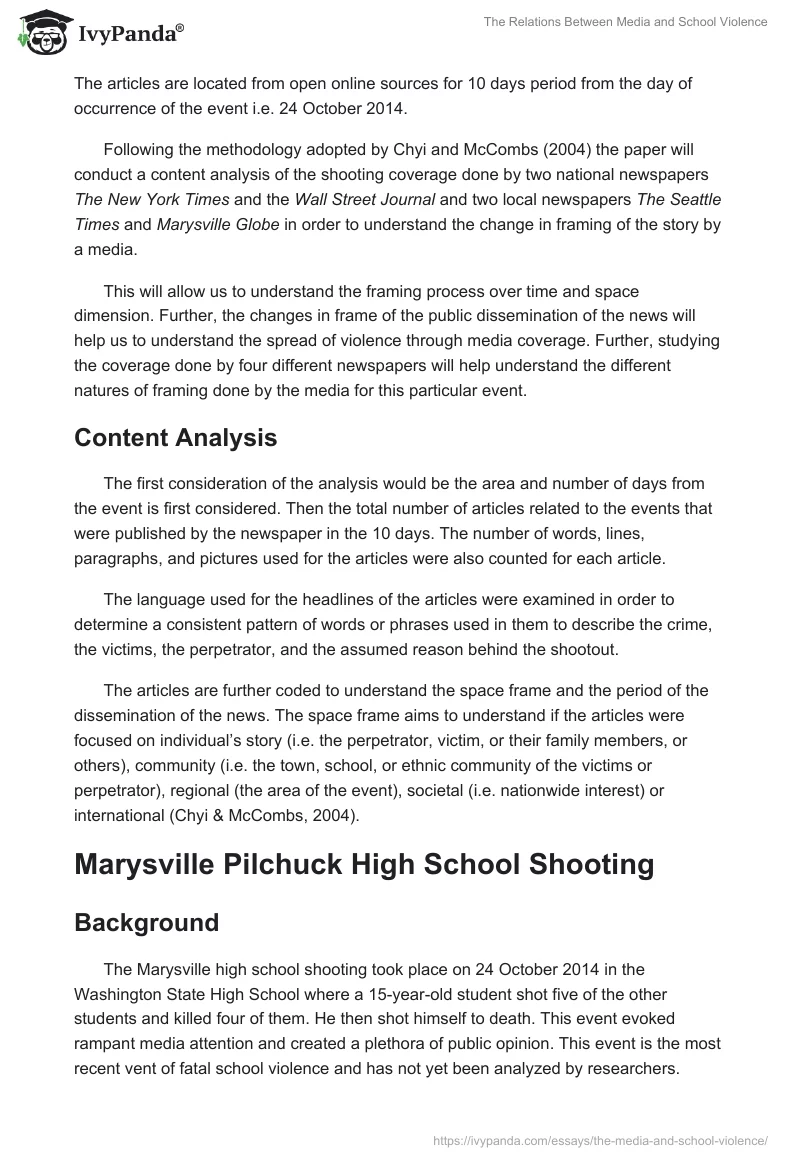 The Relations Between Media and School Violence. Page 4