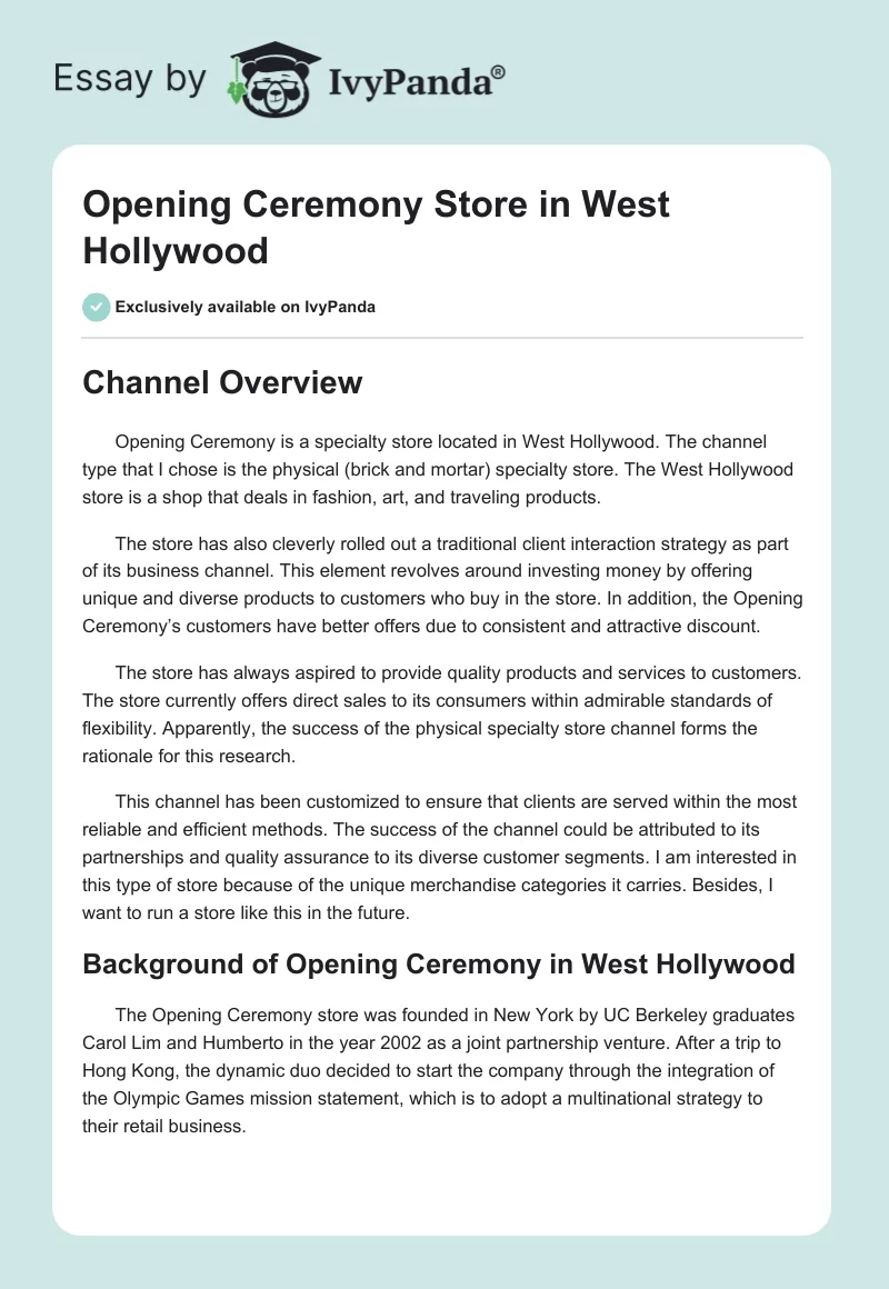 Opening Ceremony Store in West Hollywood. Page 1