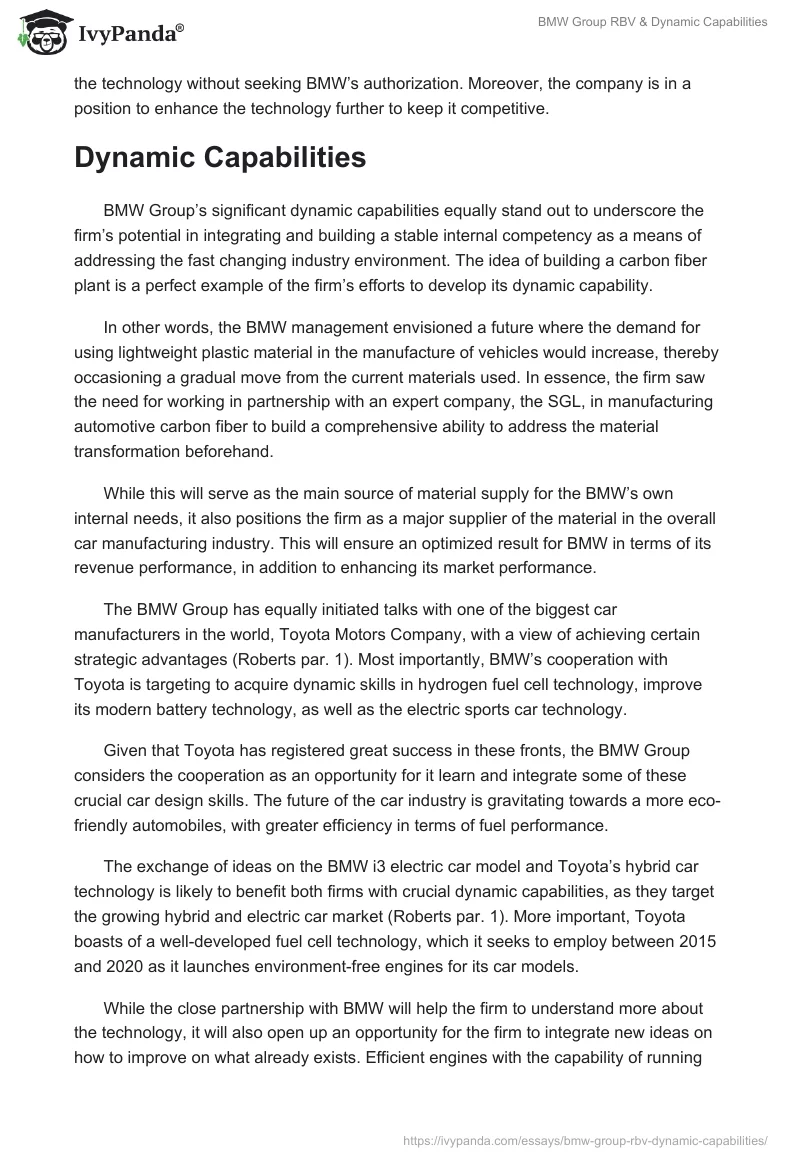 BMW Group RBV & Dynamic Capabilities. Page 4