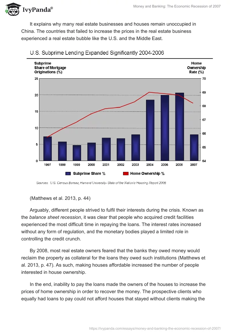 Money and Banking: The Economic Recession of 2007. Page 5