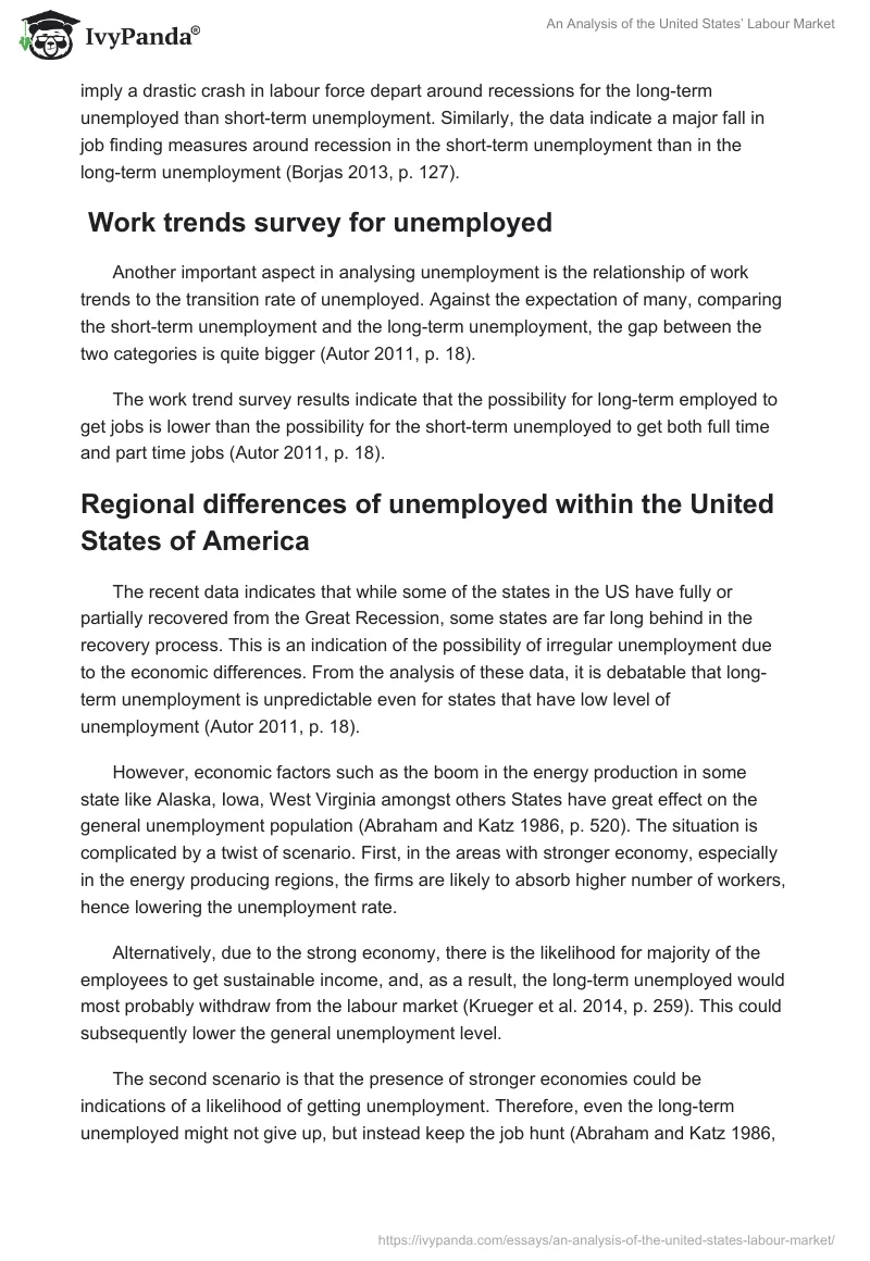 An Analysis of the United States’ Labour Market. Page 5