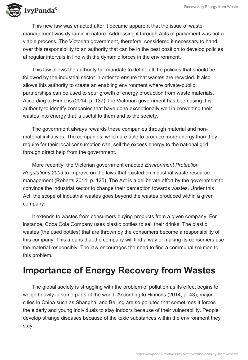 Recovering Energy from Waste. Page 5