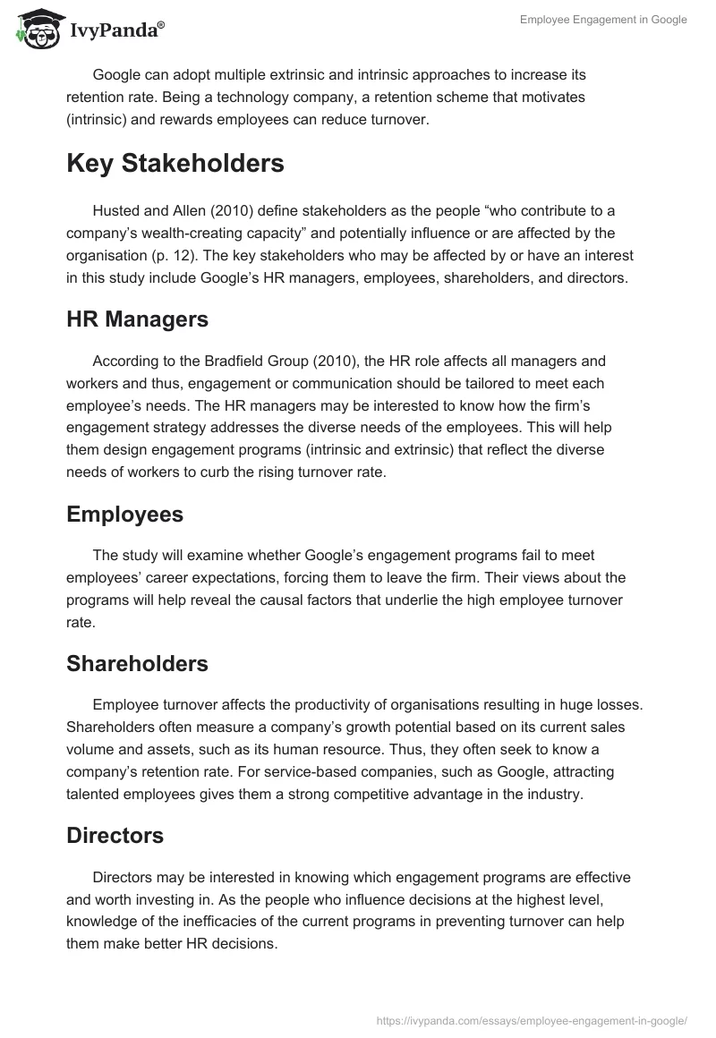 Employee Engagement in Google. Page 2