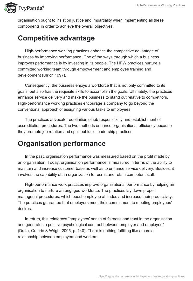 High-Performance Working Practices. Page 4