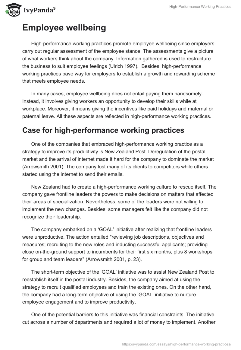 High-Performance Working Practices. Page 5