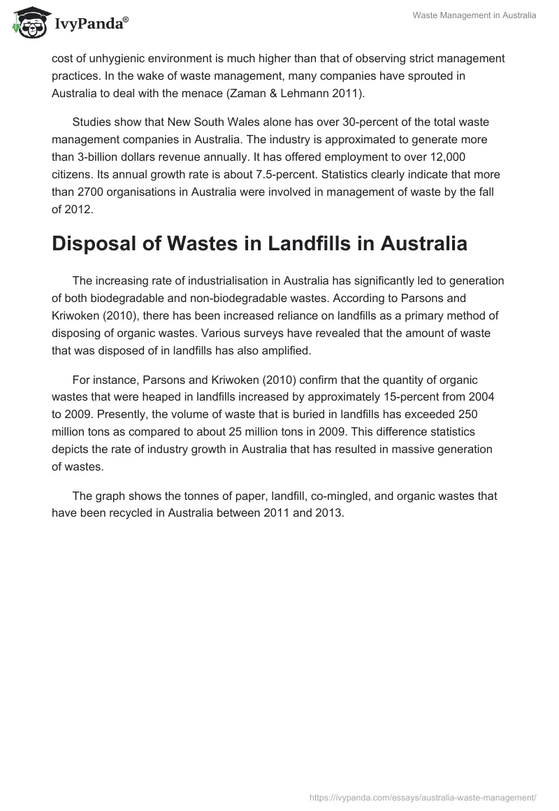Waste Management in Australia. Page 2