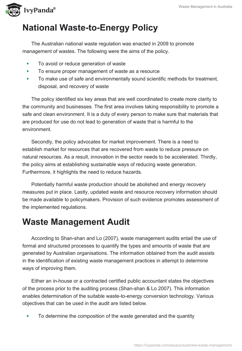 Waste Management in Australia. Page 5
