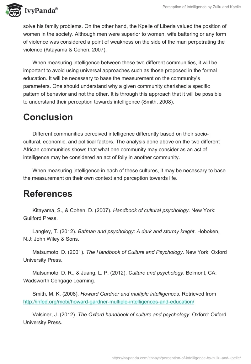 Perception of Intelligence by Zullu and Kpelle. Page 3