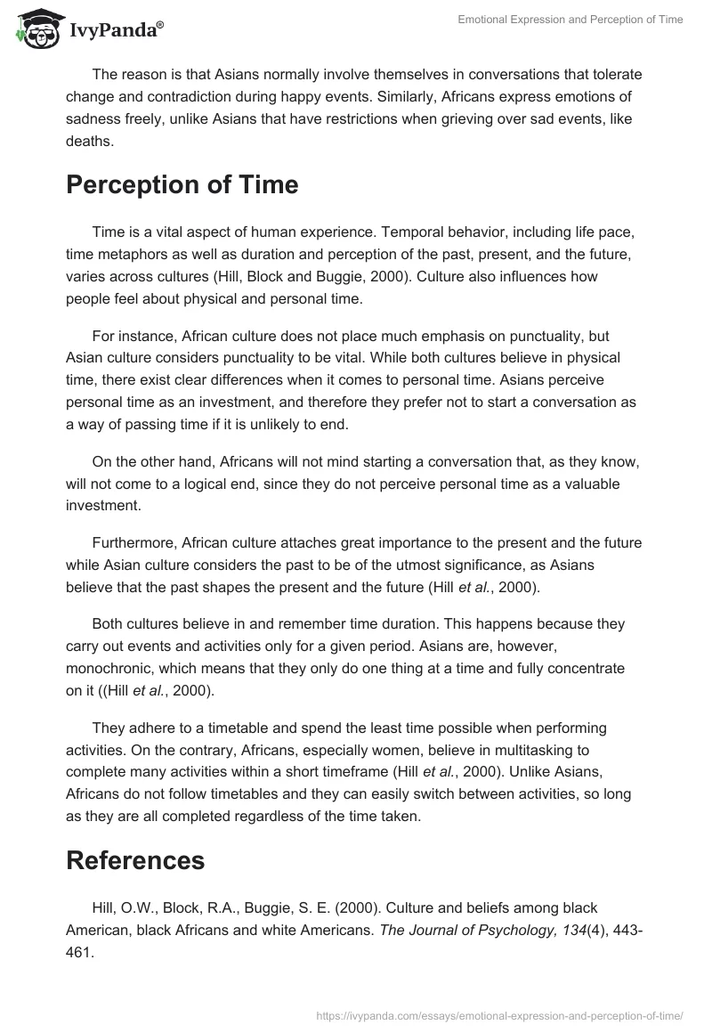 Emotional Expression and Perception of Time. Page 2