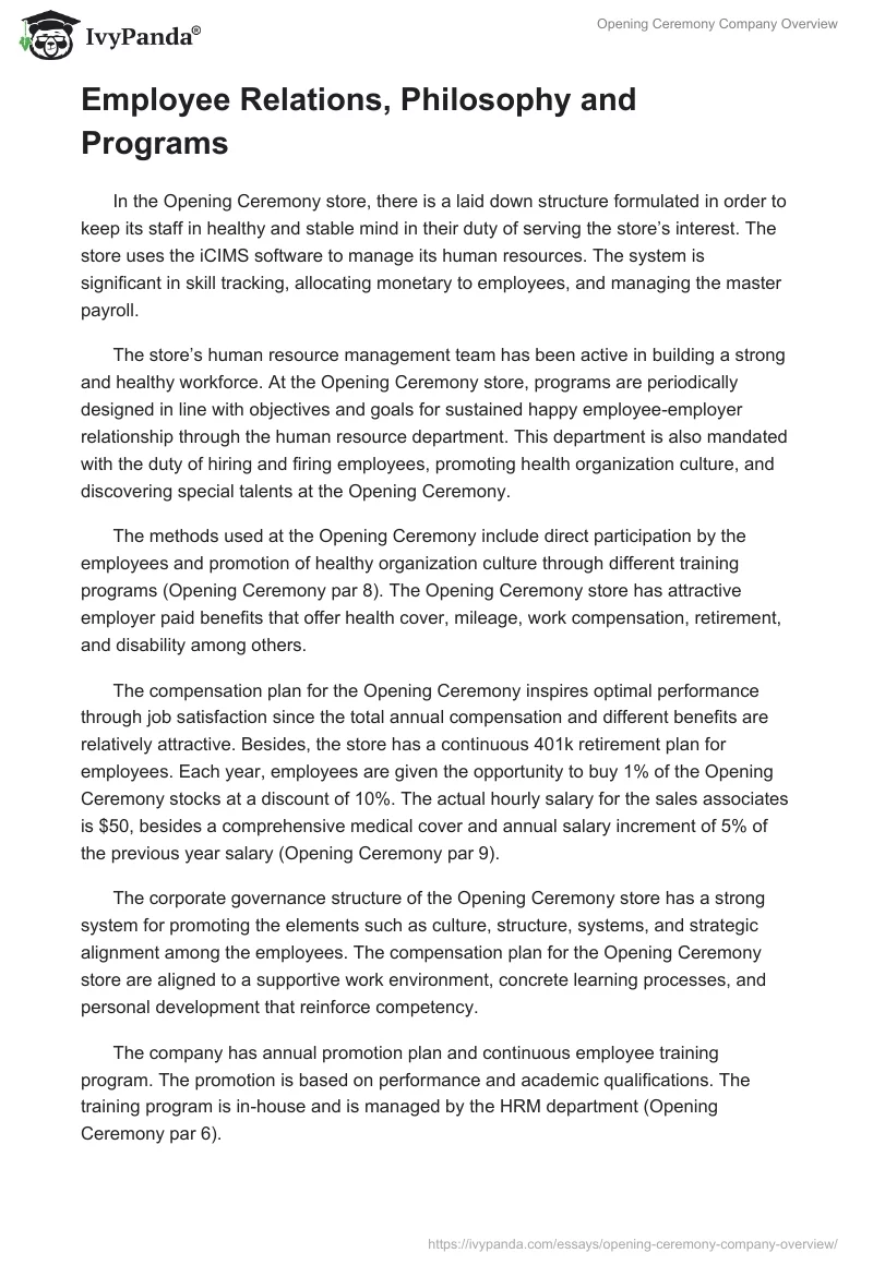 Opening Ceremony Company Overview. Page 5