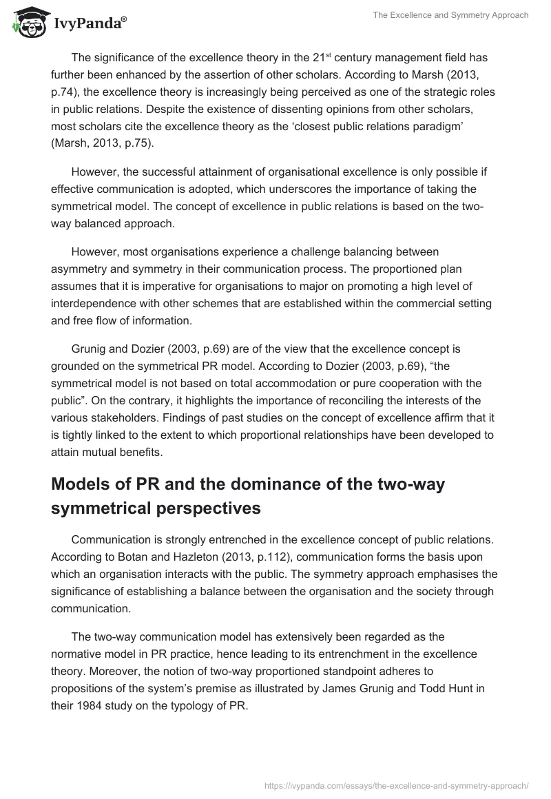 The Excellence and Symmetry Approach. Page 3