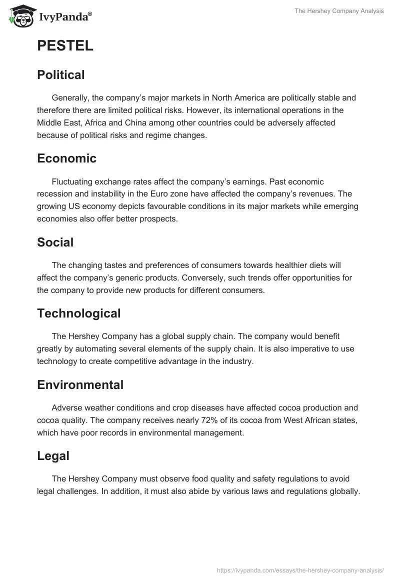 The Hershey Company Analysis. Page 5