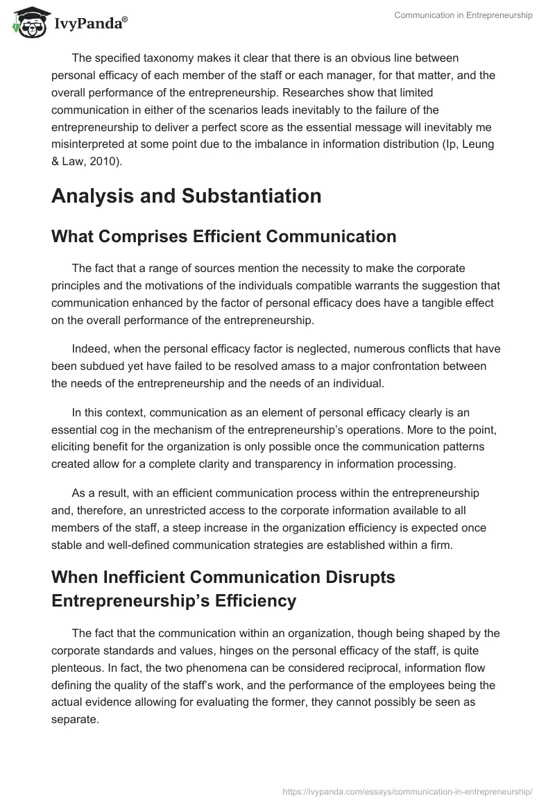 Communication in Entrepreneurship. Page 4