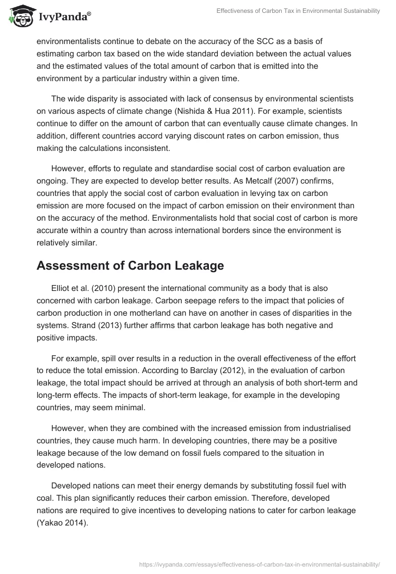 Effectiveness of Carbon Tax in Environmental Sustainability. Page 5