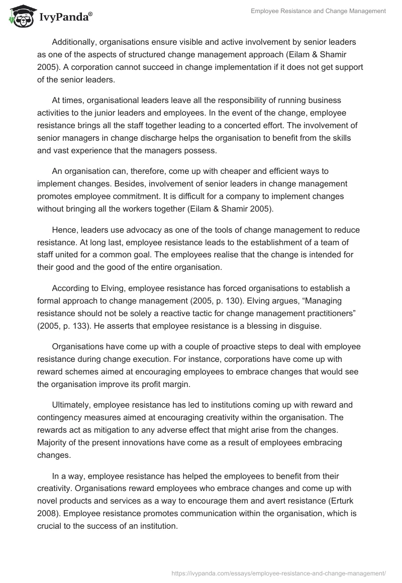 Employee Resistance and Change Management. Page 2