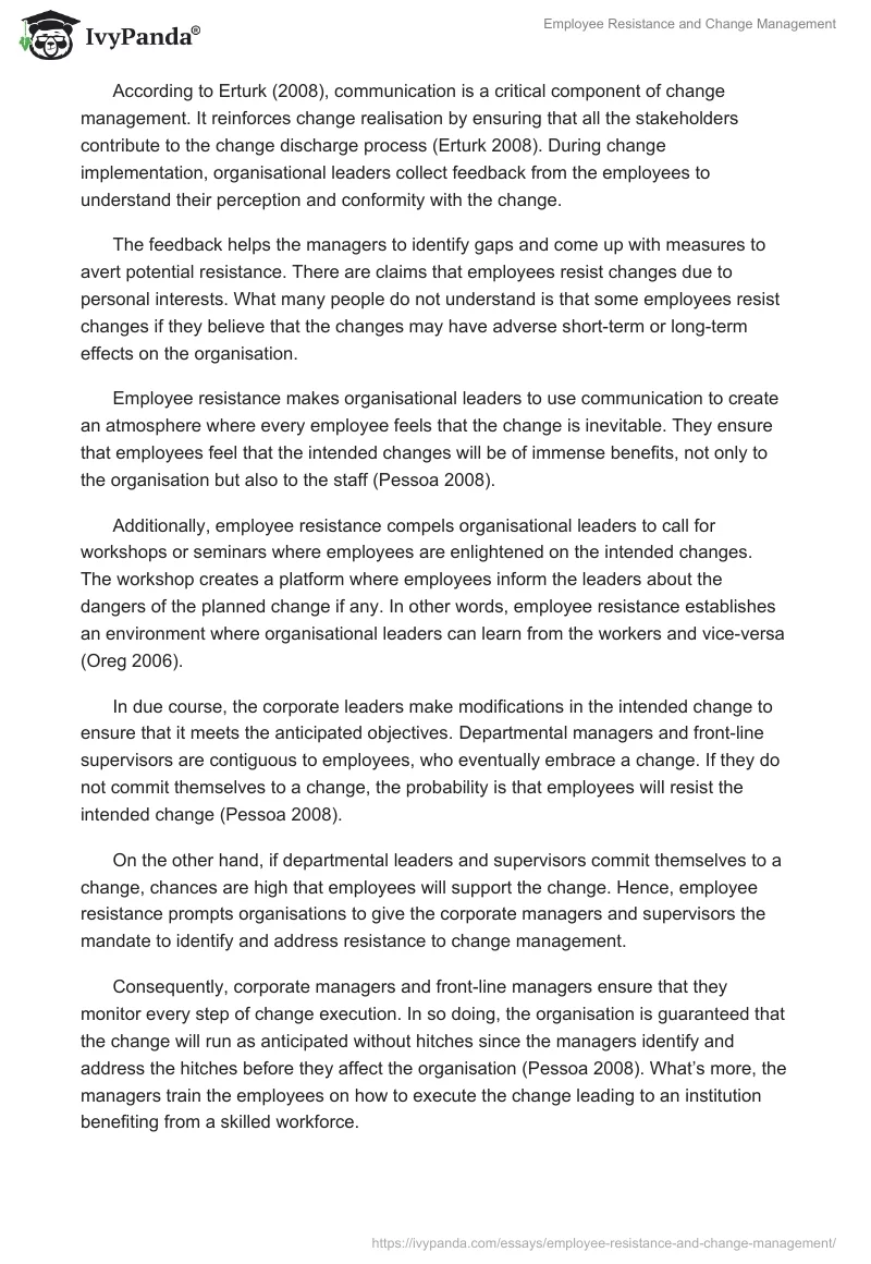 Employee Resistance and Change Management. Page 3