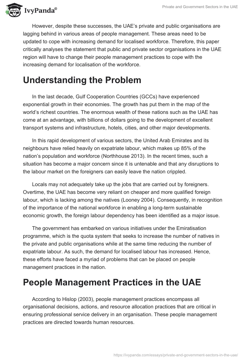 Private and Government Sectors in the UAE. Page 2