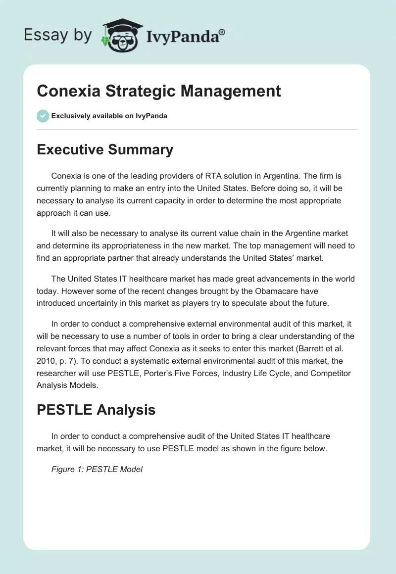 Conexia Strategic Management. Page 1
