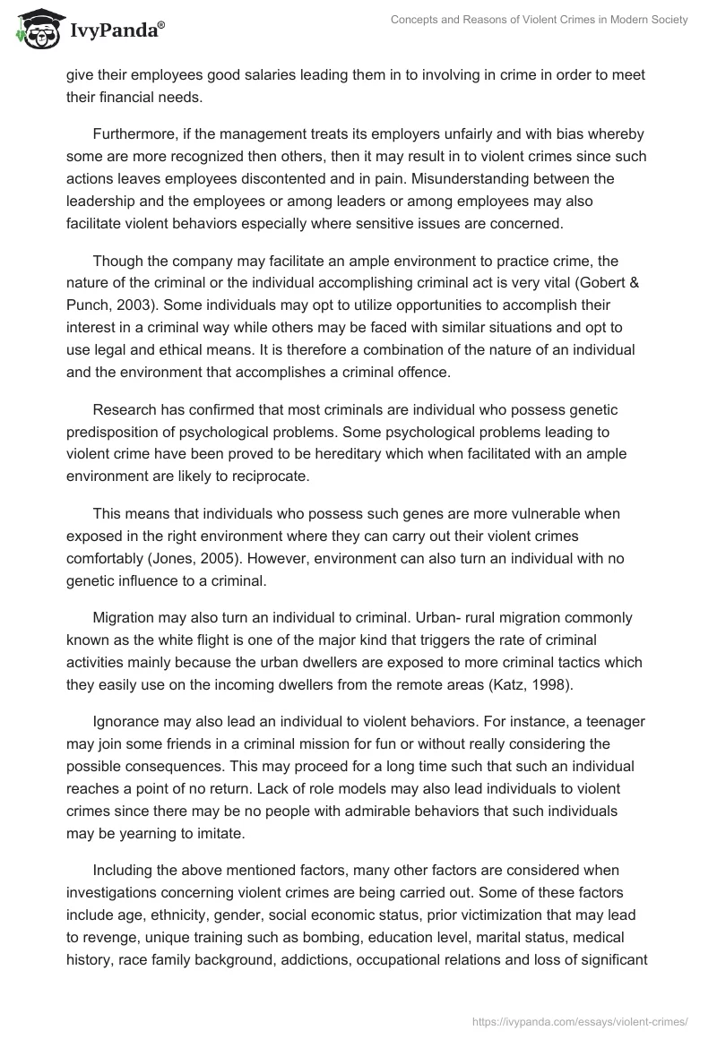 Concepts and Reasons of Violent Crimes in Modern Society. Page 4
