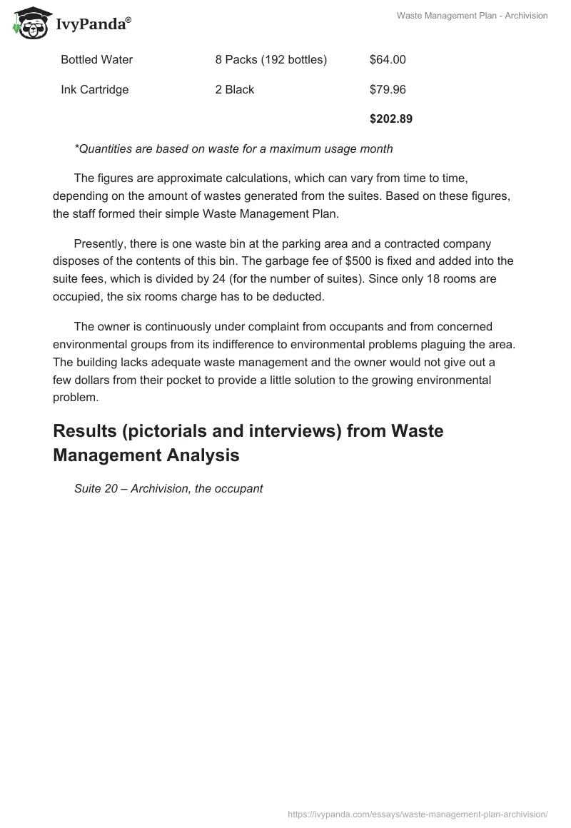 Waste Management Plan - Archivision. Page 5