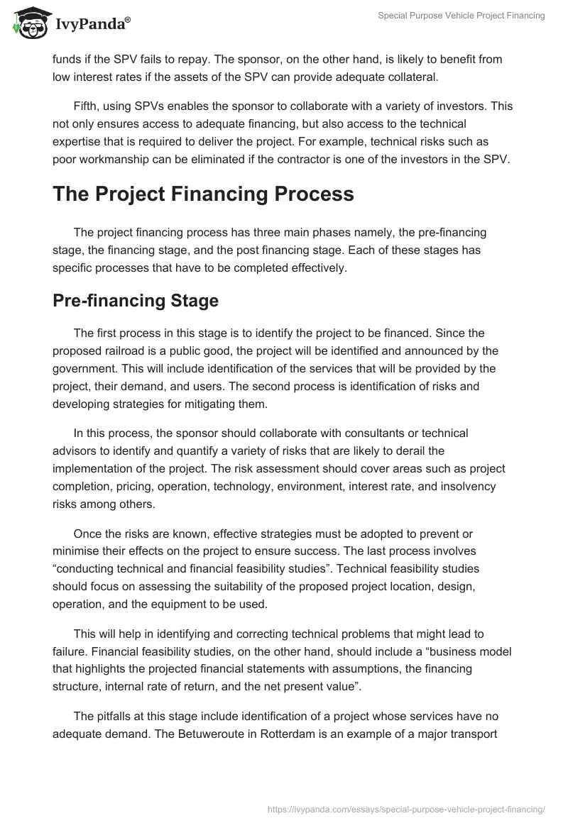 Special Purpose Vehicle Project Financing. Page 5