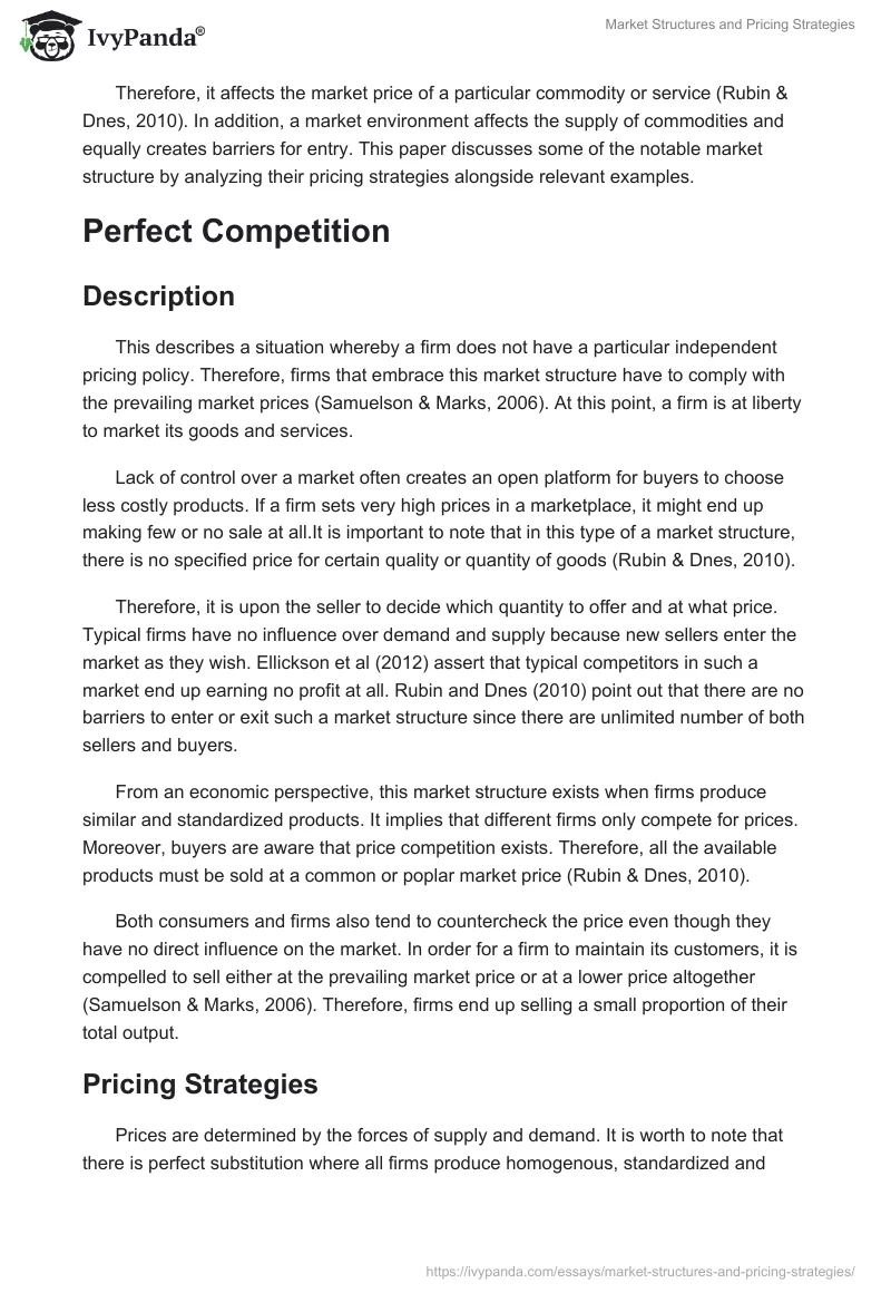 Market Structures and Pricing Strategies. Page 2