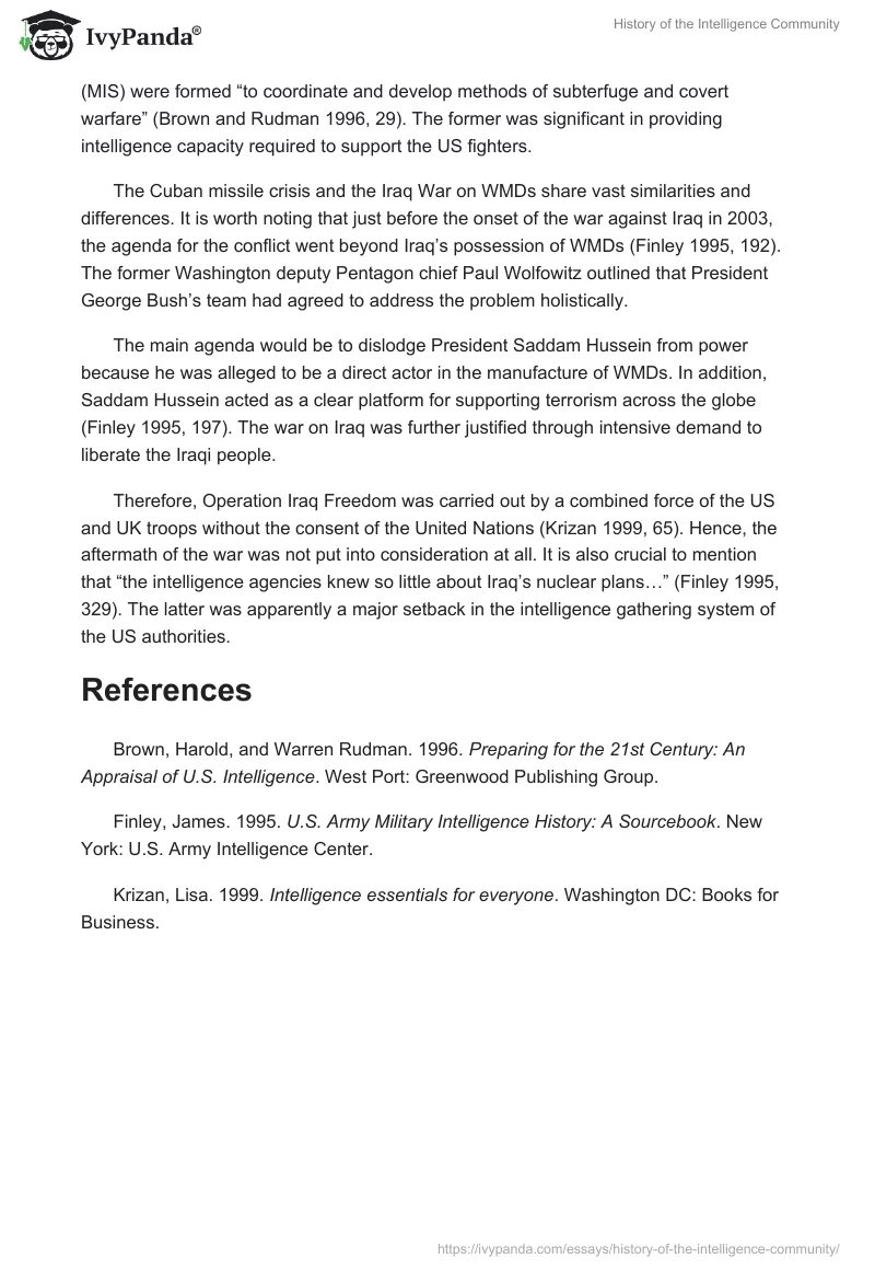 History of the Intelligence Community. Page 2