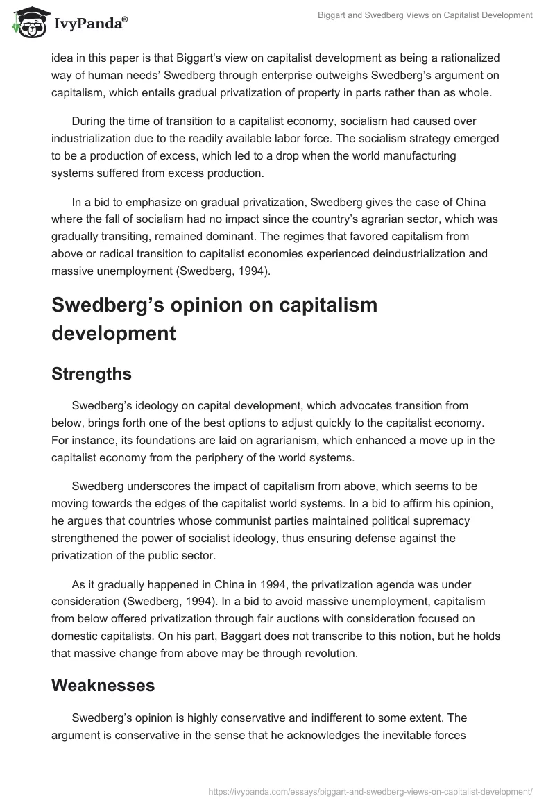 Biggart and Swedberg Views on Capitalist Development. Page 2