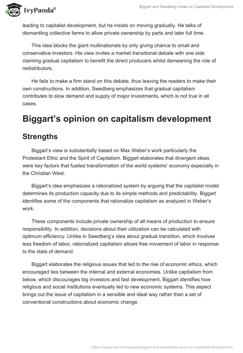 Biggart and Swedberg Views on Capitalist Development. Page 3