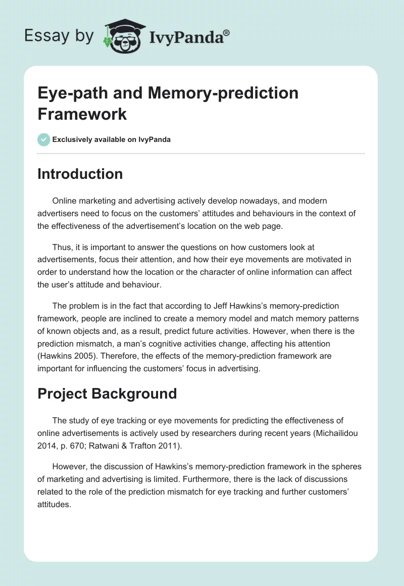Eye-Path and Memory-Prediction Framework. Page 1