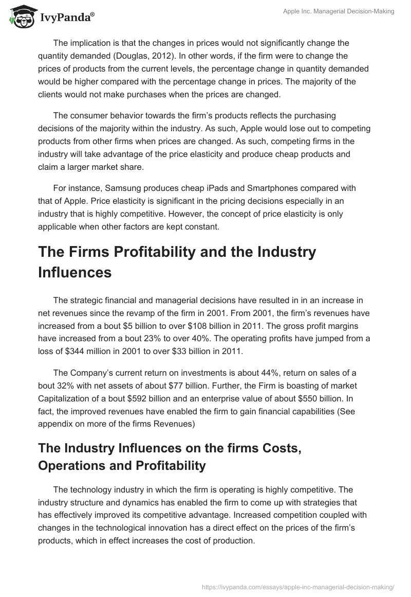 Apple Inc. Managerial Decision-Making. Page 5