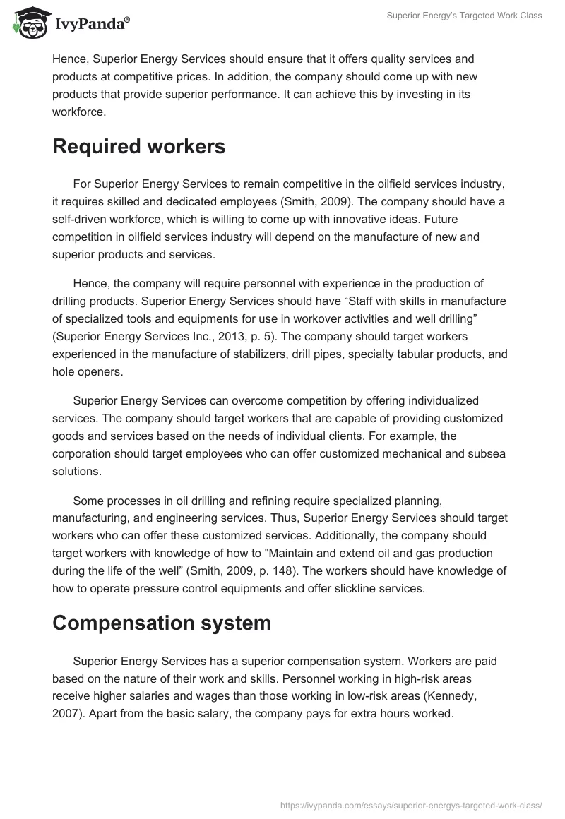 Superior Energy’s Targeted Work Class. Page 2
