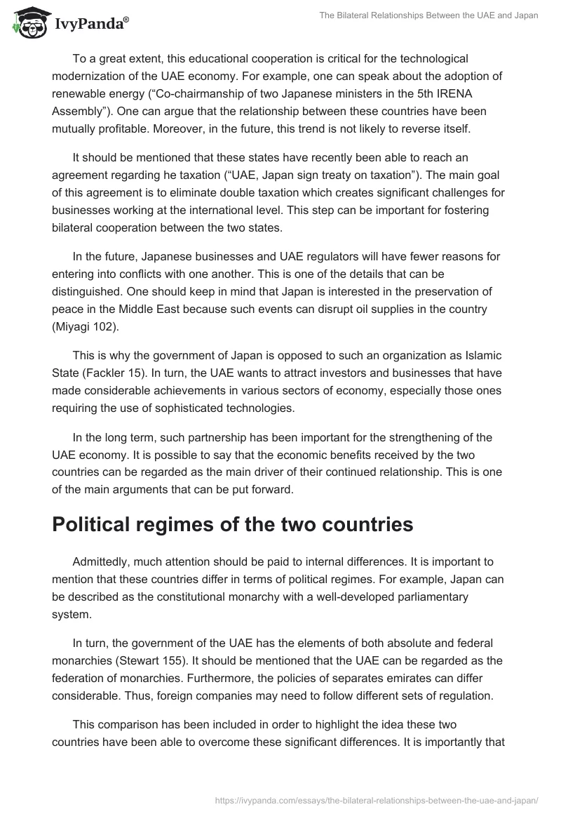 The Bilateral Relationships Between the UAE and Japan. Page 3