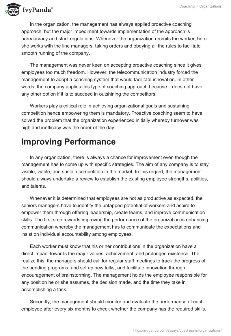Coaching in Organizations. Page 2