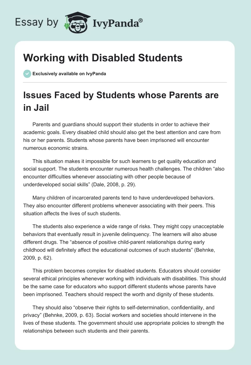Working with Disabled Students. Page 1