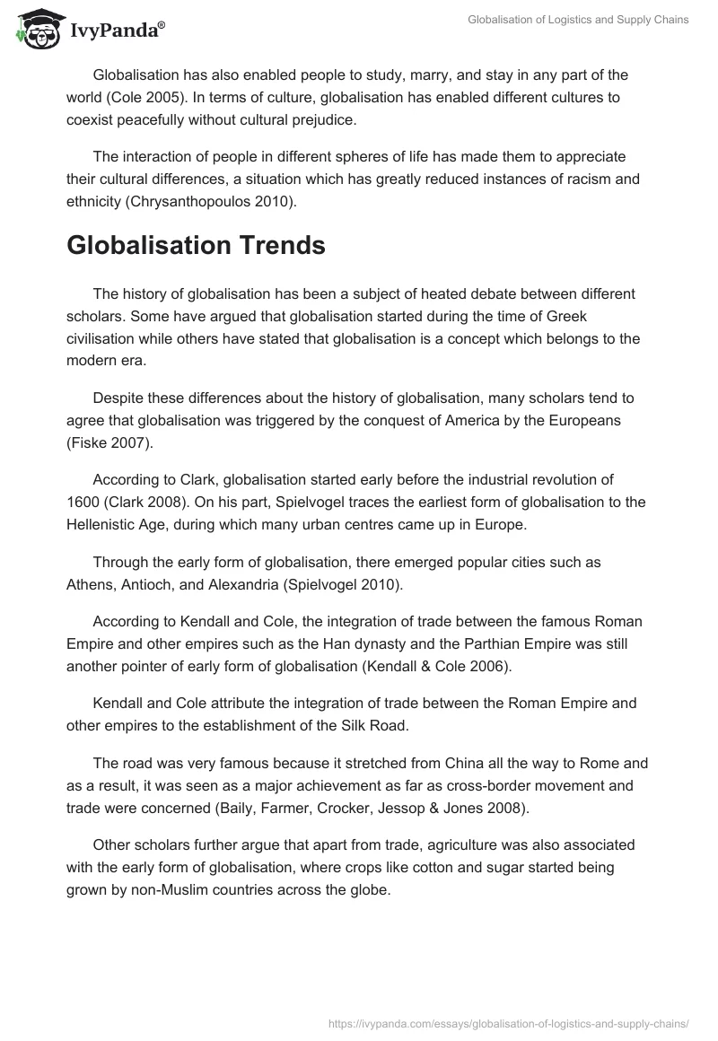 Globalisation of Logistics and Supply Chains. Page 2