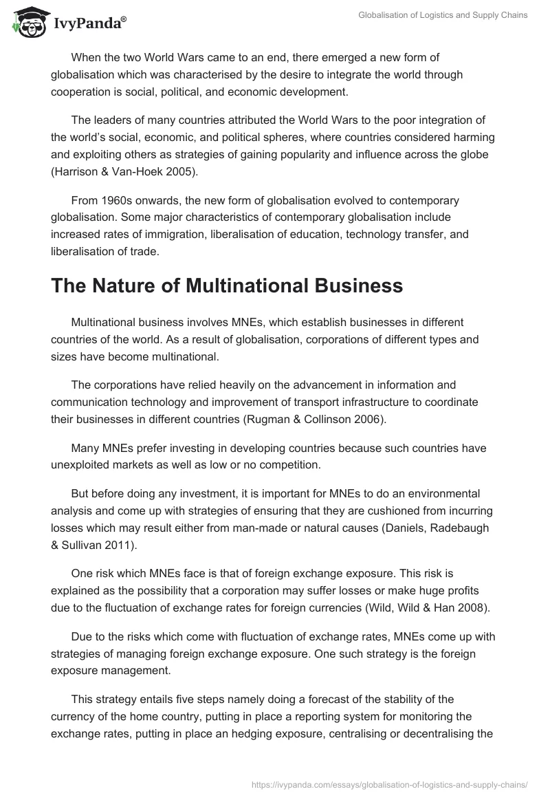 Globalisation of Logistics and Supply Chains. Page 3